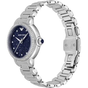 Emporio Armani Women’s Quartz Silver Stainless Steel Blue Dial 32mm Watch AR11630