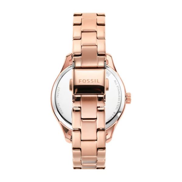 Fossil Women’s Automatic Rose Gold Stainless Steel Rose Gold Dial 36mm Watch BQ3754