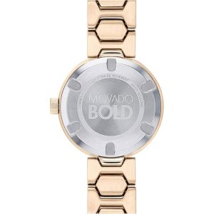 Movado Women’s Swiss Made Quartz Rose Gold Stainless Steel Crystal Pave Dial 32mm Watch 3600493