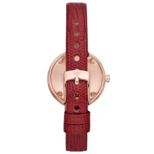 Emporio Armani Women’s Quartz Maroon Leather Strap White Dial 30mm Watch AR11532