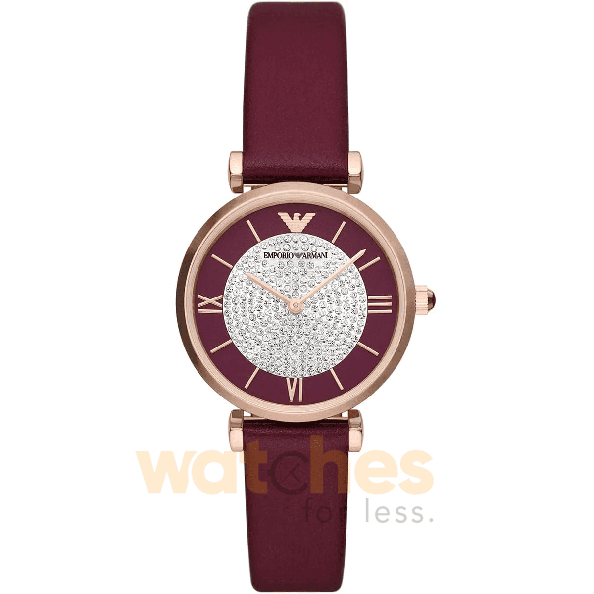 Emporio Armani Women’s Quartz Burgundy Leather Strap Burgundy Dial 32mm Watch AR11487