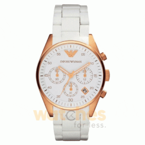 Emporio Armani Women’s Quartz White Silicone & Stainless Steel White Dial 38mm Watch AR5920