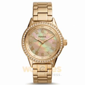 Fossil Women’s Quartz Gold Stainless Steel Mother Of Pearl Dial 25mm Watch BQ1098