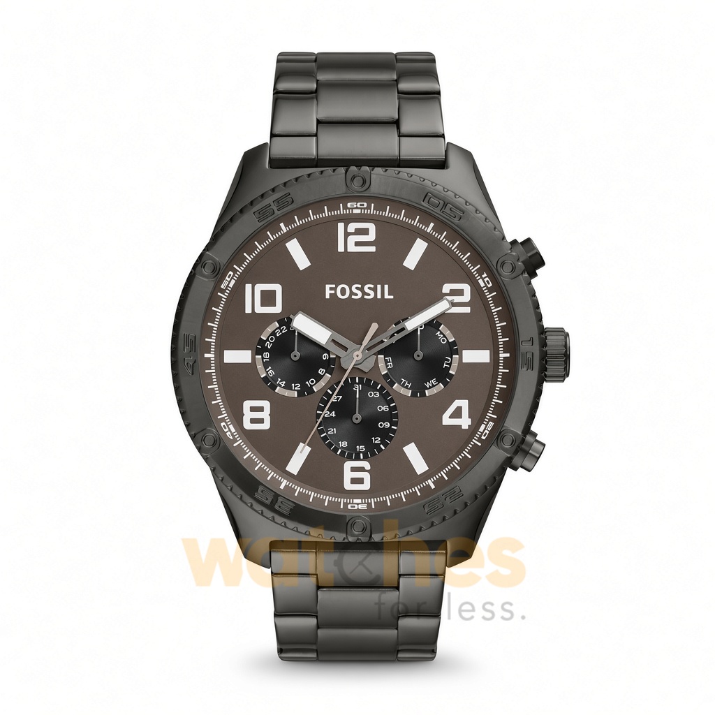 Fossil Men’s Quartz Grey Stainless Steel Brown Dial 50mm Watch BQ2533 (Without Tag)