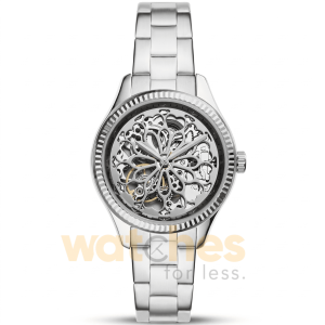 Fossil Women’s Automatic Silver Stainless Steel Silver Dial 36mm Watch BQ3753