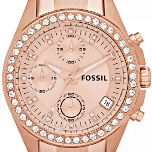Fossil Women’s Quartz Rose Gold Stainless Steel Rose Gold Dial 38mm Watch ES3352 (Without Tag)