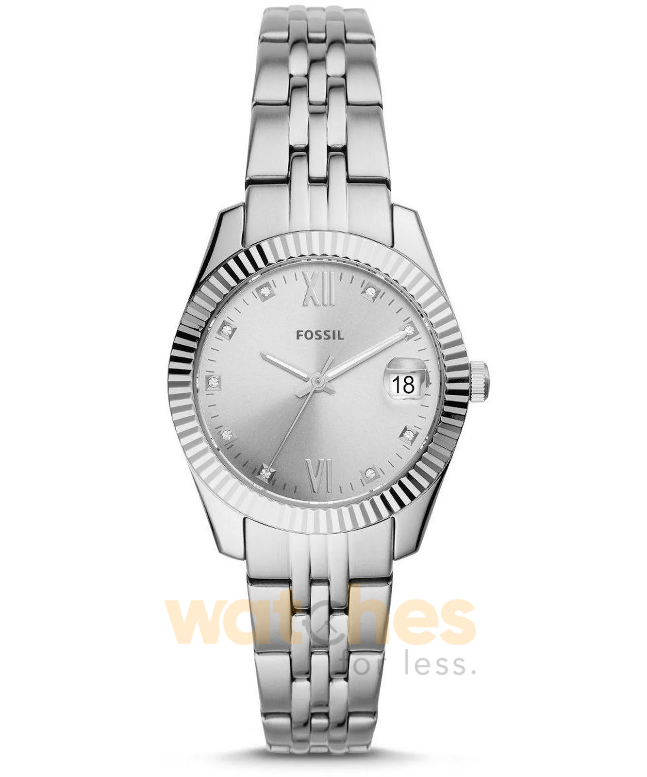 Fossil Women’s Quartz Silver Stainless Steel Silver Dial 32mm Watch ES4897 (Without Tag)
