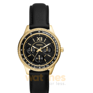 Fossil Women’s Quartz Black Leather Strap Black Dial 37mm Watch ES5135 (Without Tag)