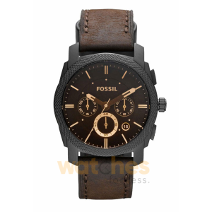 Fossil Men’s Quartz Brown Leather Strap Black Dial 45mm Watch FS4656 (Without Tag)