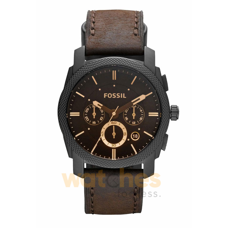 Fossil Men’s Quartz Brown Leather Strap Black Dial 45mm Watch FS4656 (Without Tag)