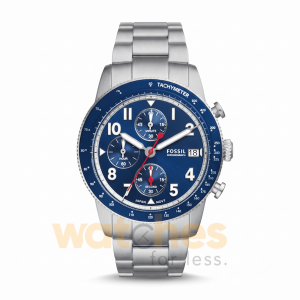 Fossil Men’s Quartz Silver Stainless Steel Blue Dial 42mm Watch FS6047