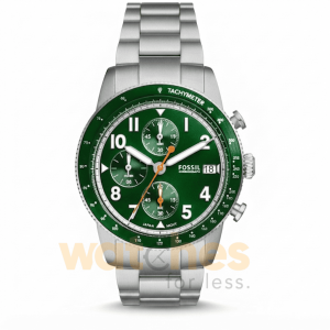 Fossil Men’s Quartz Silver Stainless Steel Green Dial 42mm Watch FS6048 (Without Tag)
