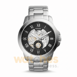 Fossil Men’s Automatic Silver Stainless Steel Black Skeleton Dial 44mm Watch ME3055