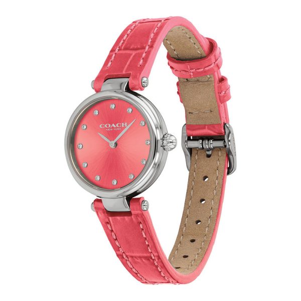 Coach Women’s Quartz Pink Leather Strap Pink Dial 26mm Watch 14503536