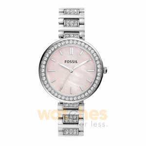 Fossil Women’s Quartz Silver Stainless Steel Pink Mother Of Pearl Dial 34mm Watch BQ3182 (Without Tag)