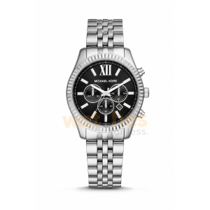 Michael Kors Men’s Chronograph Quartz Stainless Steel Black Dial 44mm Watch MK8602 (Without Tag)
