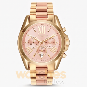 Michael Kors Women’s Quartz Two-tone Stainless Steel Rose Gold Dial 43mm Watch MK6359 (Without Tag)