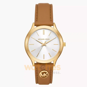 Michael Kors Women’s Quartz Brown Leather Strap White Dial 38mm Watch MK7465 (Without Tag)