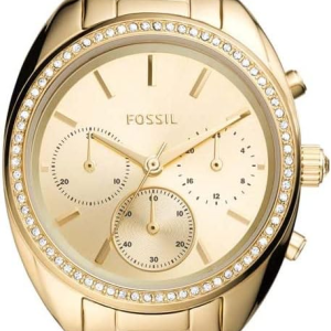 Fossil Women’s Chronograph Quartz Gold Stainless Steel Gold Dial 38mm Watch BQ3658 (Without Tag)
