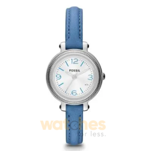 Fossil Women’s Quartz Blue Leather Strap White Dial 26mm Watch ES3304 (Without Tag)