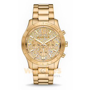 Michael Kors Men’s Quartz Gold Stainless Steel Gold Dial 44mm Watch MKO1102 (Without Tag)