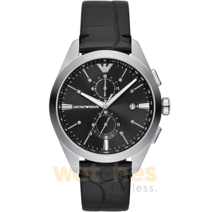 Emporio Armani Men’s Quartz Black Leather Strap Black Dial 43mm Watch AR11542