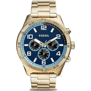 Fossil Men’s Chronograph Quartz Gold Stainless Steel Blue Dial 50mm Watch BQ2531 (Without Tag)