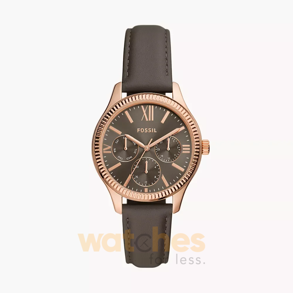 Fossil Women’s Quartz Grey Leather Strap Grey Dial 36mm Watch BQ3764 (Without Tag)