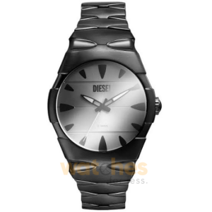 Diesel Men’s Quartz Black Stainless Steel Silver Dial 42mm Watch DZ2213 (Without Tag)