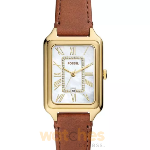 Fossil Women’s Quartz Leather Strap White Mother Of Pearl Dial 26mm Watch ES5307 (Without Tag)