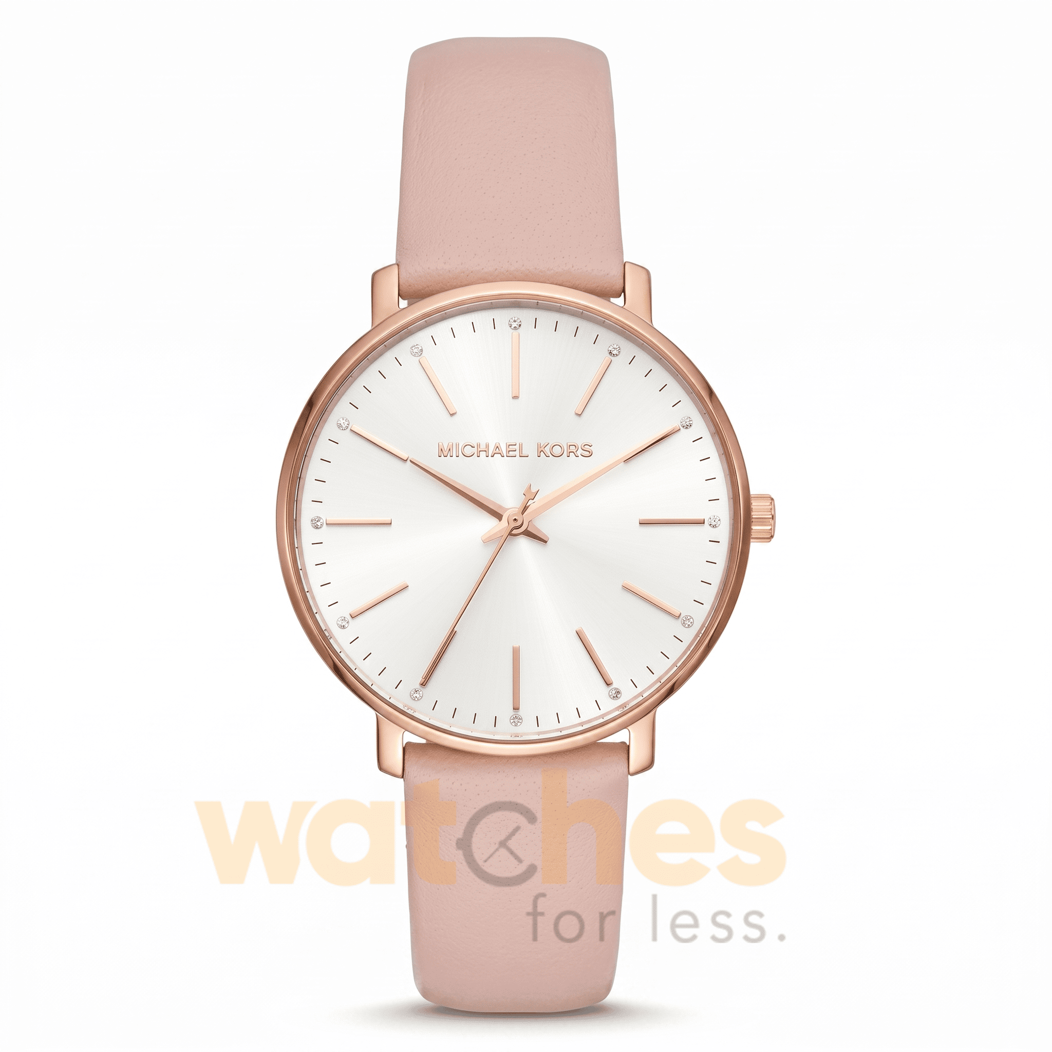 Michael Kors Women’s Quartz Pink Leather Strap White Dial 42mm Watch MK2741