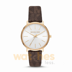 Michael Kors Women’s Quartz Brown Leather Strap White Dial 38mm Watch MK2857