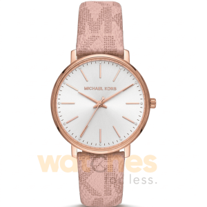 Michael Kors Women’s Quartz Pink Leather Strap White Dial 38mm Watch MK2859