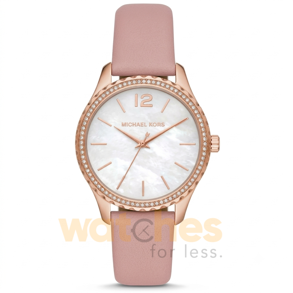 Michael Kors Women’s Quartz Rose Gold Leather Strap White Dial 38mm Watch MK2909