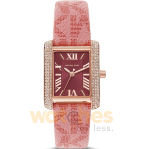 Michael Kors Women’s Quartz Pink PVC Strap Red Dial 33mm Watch MK2966