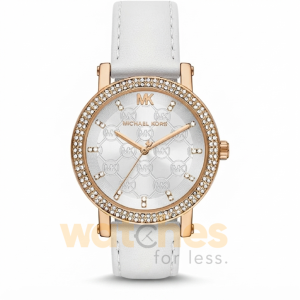 Michael Kors Women’s Quartz White Leather Strap White Dial 38mm Watch MK2985