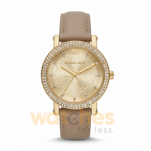 Michael Kors Women’s Quartz Light Brown Leather Strap Gold Dial 38mm Watch MK2986