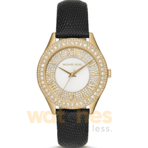 Michael Kors Women’s Quartz Black Leather Strap White Dial 38mm Watch MK2988
