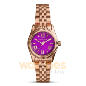 Michael Kors Women’s Quartz Rose Gold Stainless Steel Purple Dial 26mm Watch MK3273 (Shelf Leftover)