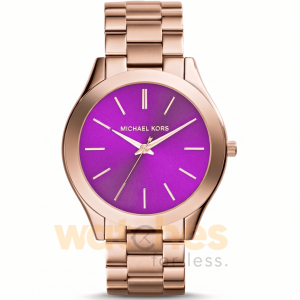 Michael Kors Women’s Quartz Rose Gold Stainless Steel Purple Dial 42mm Watch MK3293