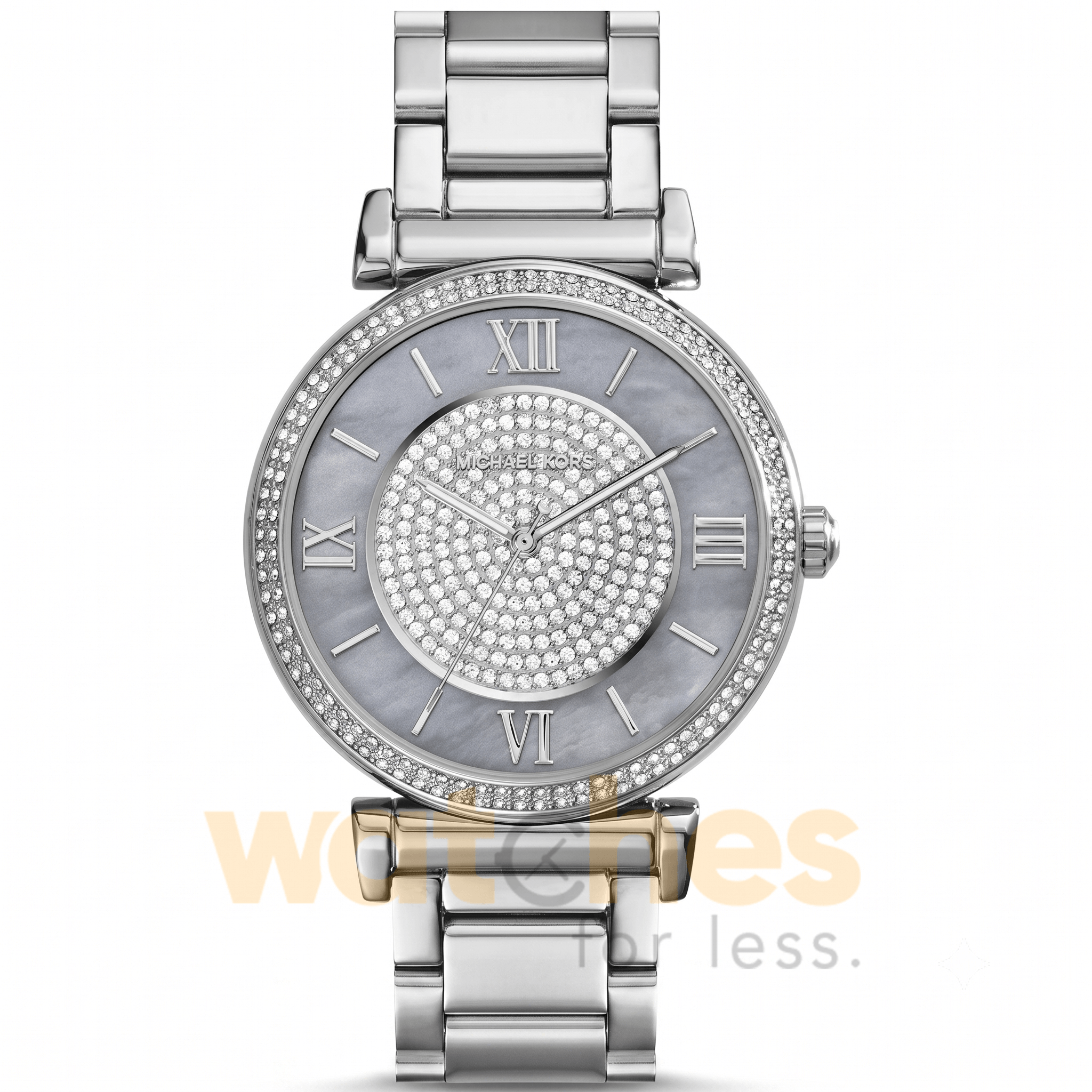 Michael Kors Women’s Quartz Silver Stainless Steel Crystal Pave Dial 38mm Watch MK3331