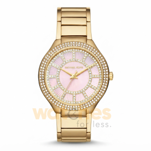 Michael Kors Women’s Quartz Gold Stainless Steel Mother Of Pearl Pink Dial 37mm Watch MK3396