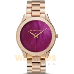 Michael Kors Women’s Quartz Rose Gold Stainless Steel Plum Dial 42mm Watch MK3550