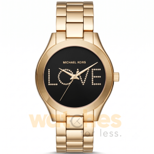 Michael Kors Women’s Quartz Gold Stainless Steel Black Dial 42mm Watch MK3803