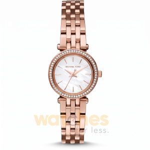 Michael Kors Women’s Quartz Rose Gold Stainless Steel Mother Of Pearl White Dial 26mm Watch MK3832