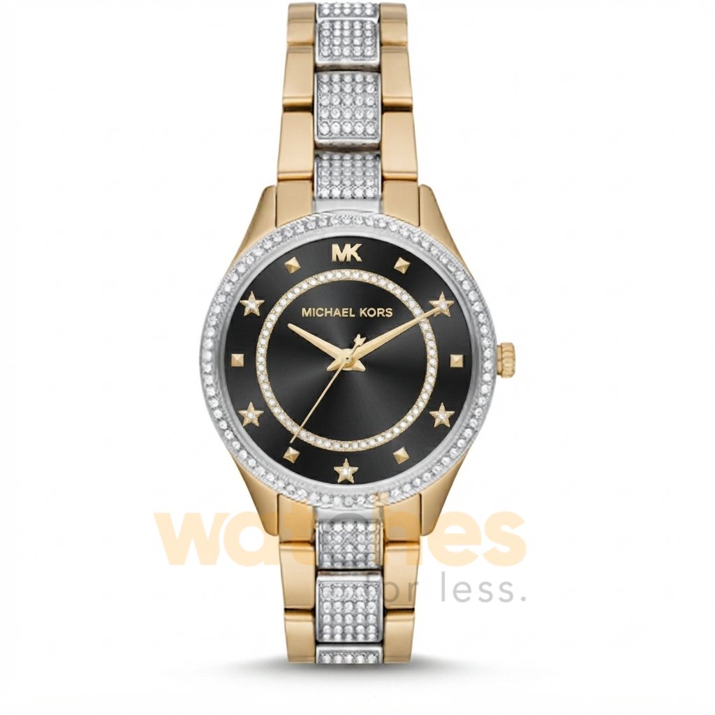 Michael Kors Women’s Quartz Two-Tone Stainless Steel Black Dial 33mm Watch MK4403