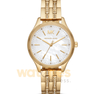 Michael Kors Women’s Quartz Gold Stainless Steel Mother Of Pearl White Dial 36mm Watch MK4492