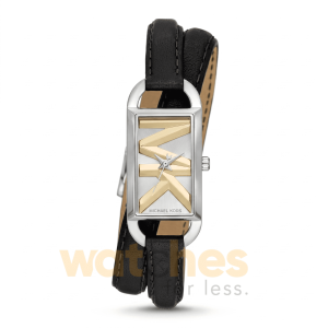 Michael Kors Women’s Quartz Black Leather Strap Silver & Gold Dial 30mm Watch MK4722