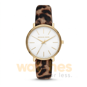 Michael Kors Women’s Quartz Cheetah Print Leather Strap White Dial 38mm Watch MK4751