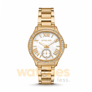 Michael Kors Women’s Chronograph Quartz Gold Stainless Steel Mother Of Pearl Dial 38mm Watch MK4805